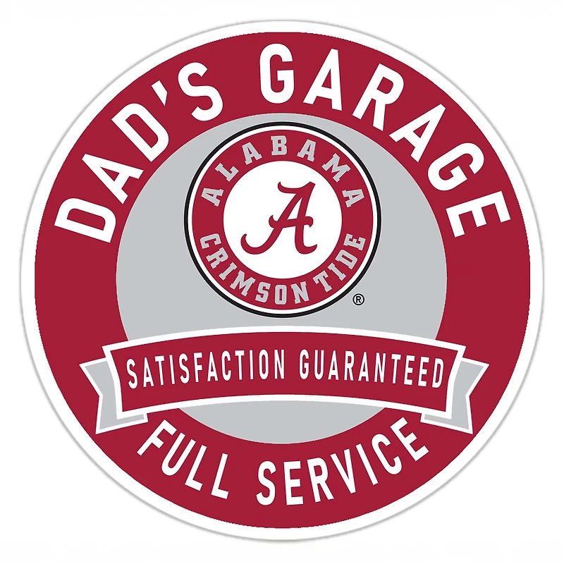 Alabama Crimson Tide 16" Dad's Garage Wood Sign