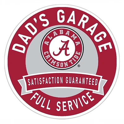 Alabama Crimson Tide 16" Dad's Garage Wood Sign