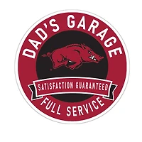 Arkansas Razorbacks 16" Dad's Garage Wood Sign
