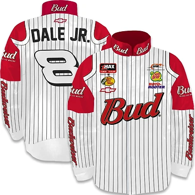 Men's JR Motorsports Official Team Apparel White/Red Dale Earnhardt Jr. Budweiser Uniform Full-Snap Jacket