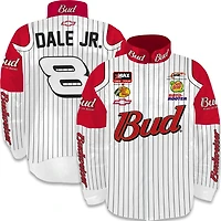 Men's JR Motorsports Official Team Apparel  White/Red Dale Earnhardt Jr. Budweiser Uniform Full-Snap Jacket