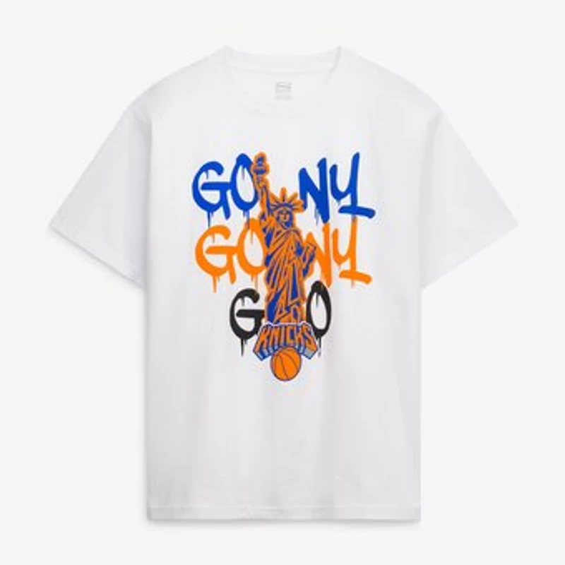 Unisex Stadium Essentials White New York Knicks Oversized Go NY Go T-Shirt