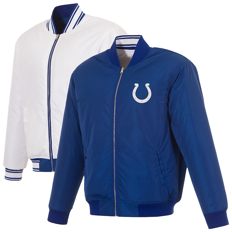 Men's JH Design  Royal/White Indianapolis Colts Full-Zip Reversible Flight Jacket