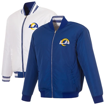 Men's JH Design  Royal/White Los Angeles Rams Full-Zip Reversible Flight Jacket