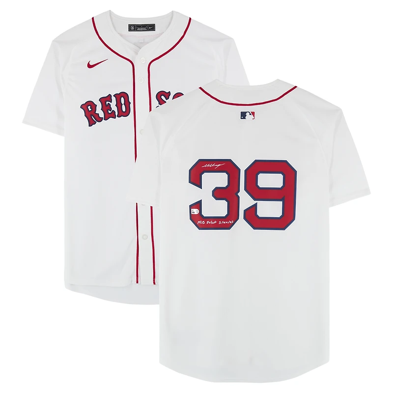 Marcelo Mayer Boston Red Sox Autographed White Nike Limited Jersey with "MLB Debut 5/24/25" Inscription