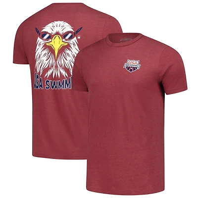 Unisex Flomotion Heather Burgundy USA Swimming Team Eagle Eye Splash T-Shirt