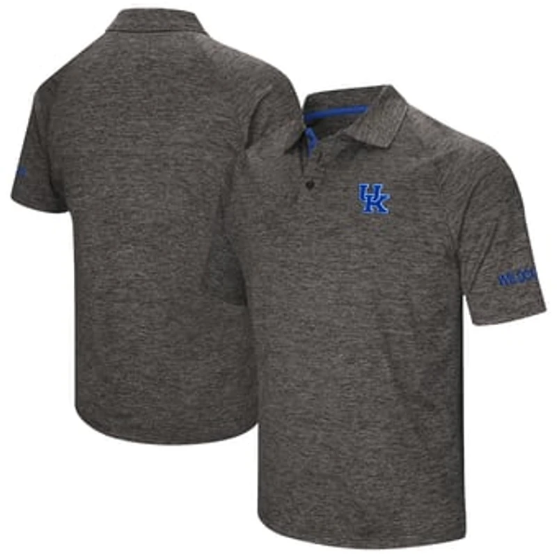 Men's Colosseum Heather Black Kentucky Wildcats Big & Tall Down Swing Raglan Polo