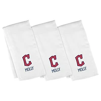 Infant Chad & Jake White Cleveland Guardians Personalized Burp Cloth 3-Pack