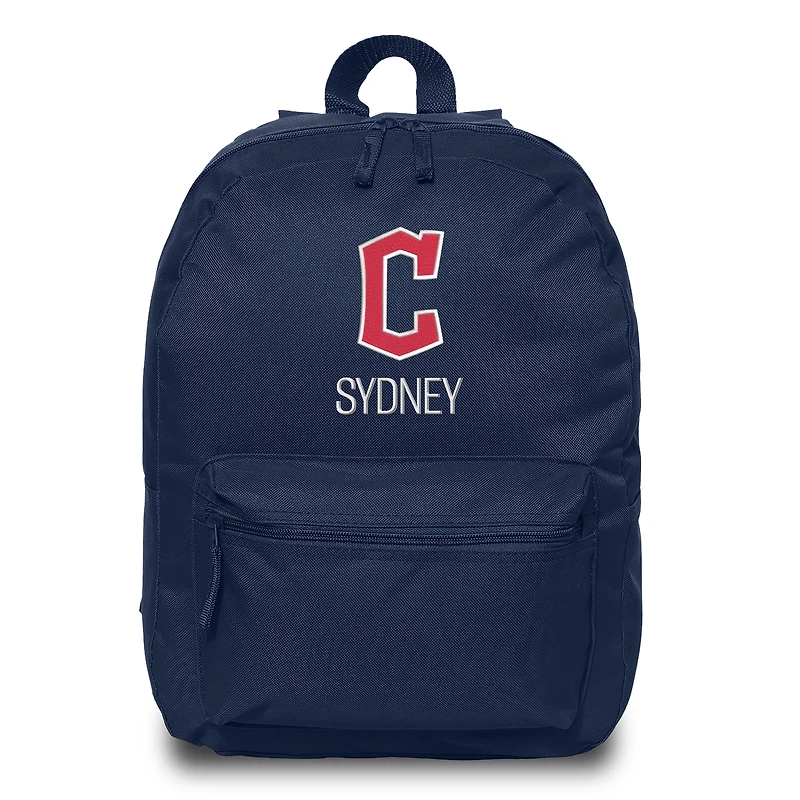 Youth Chad & Jake Navy Cleveland Guardians Personalized Block C Backpack