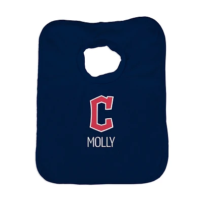 Infant Chad & Jake Navy Cleveland Guardians Personalized Block C Bib