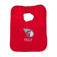Infant Chad & Jake Red Cleveland Guardians Personalized Primary Logo Bib