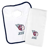 Infant Chad & Jake Cleveland Guardians Personalized Primary Logo Bib & Burp Cloth Set