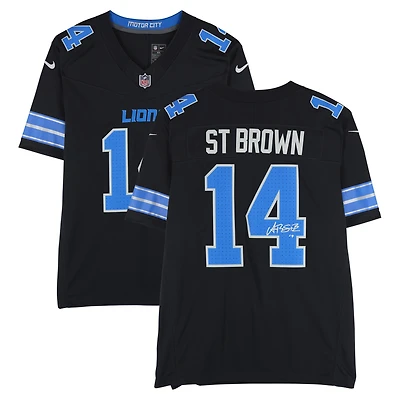 Amon-Ra St. Brown Detroit Lions Autographed Black Nike Vapor F.U.S.E. Limited Jersey