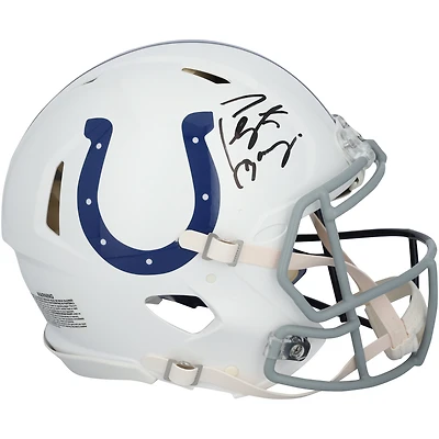 Peyton Manning Indianapolis Colts & Denver Broncos Autographed Riddell Split Speed Authentic Helmet  - Signature on Colts Side