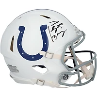 Peyton Manning Indianapolis Colts & Denver Broncos Autographed Riddell Split Speed Authentic Helmet  - Signature on Colts Side