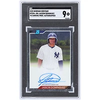 Jasson Domínguez New York Yankees Autographed 2020 Bowman Heritage '92 Chrome #92PA-JDO SGC Authenticated 9 Card