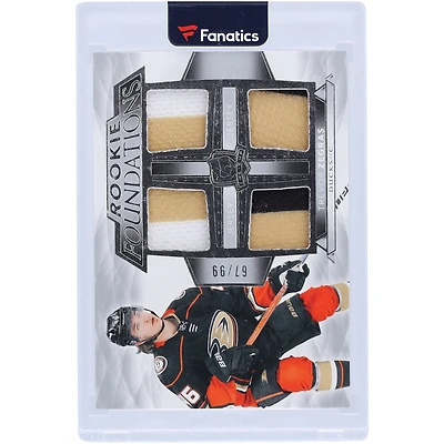 Trevor Zegras Anaheim Ducks 2021-22 Upper Deck The Cup Foundations Quad Relic #F-TZ #67/99 Rookie Card