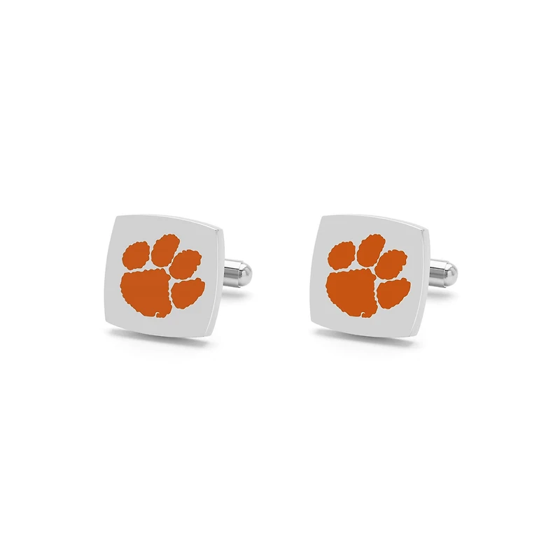 FanDrip Silver Clemson Tigers Cufflinks