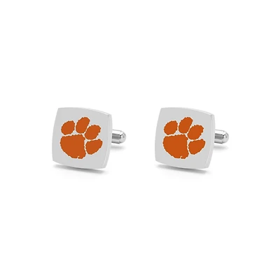FanDrip Silver Clemson Tigers Cufflinks