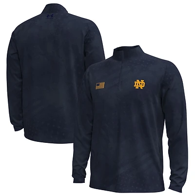 Men's Under Armour Navy Notre Dame Fighting Irish Freedom Collection ArmorFuse Half-Zip Top