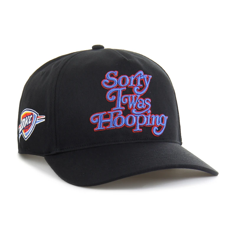 Men's Brand Seen by '47 Black Oklahoma City Thunder Sorry I Was Hooping Hitch Adjustable Hat