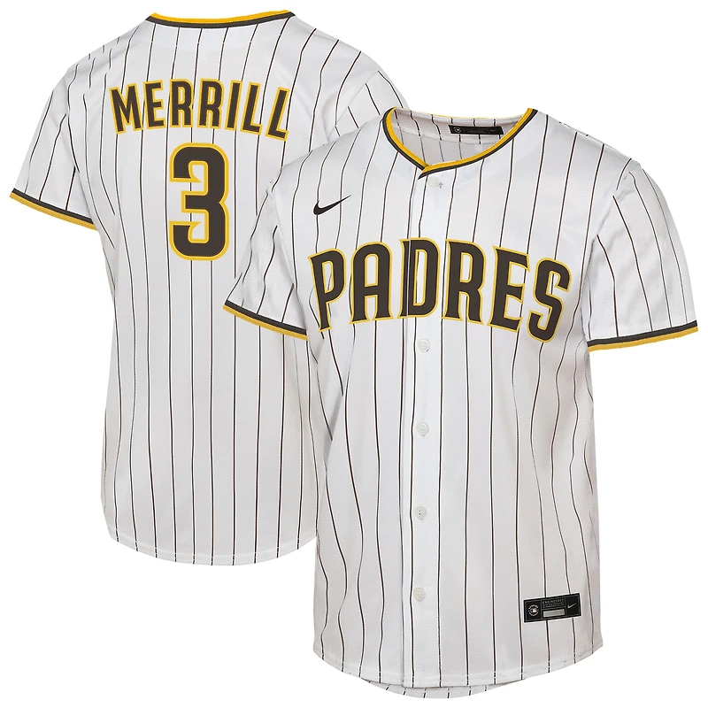 Youth Nike Jackson Merrill White San Diego Padres Home Replica Jersey