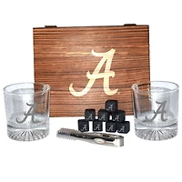 The Memory Company Alabama Crimson Tide 2-Pack Rocks Glass Box Set with Stone Cubes