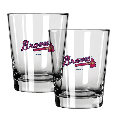 The Memory Company Atlanta Braves 15oz. Two-Pack Rocks Glass Gift Set