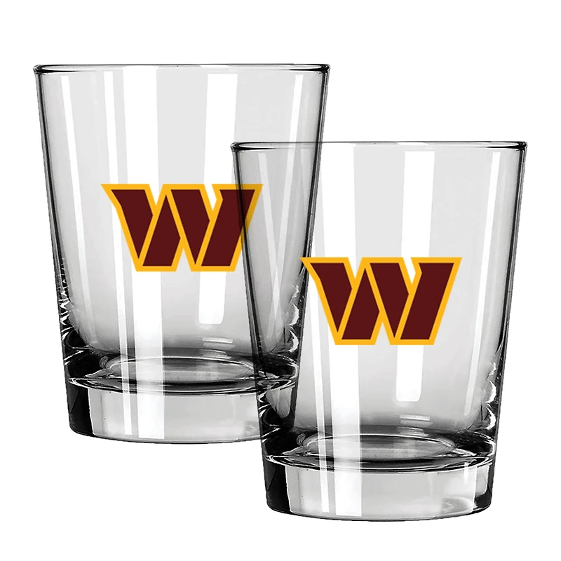 The Memory Company Washington Commanders 15oz. Two-Pack Rocks Glass Gift Set