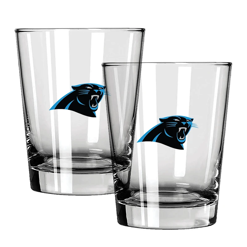 The Memory Company Carolina Panthers 15oz. Two-Pack Rocks Glass Gift Set