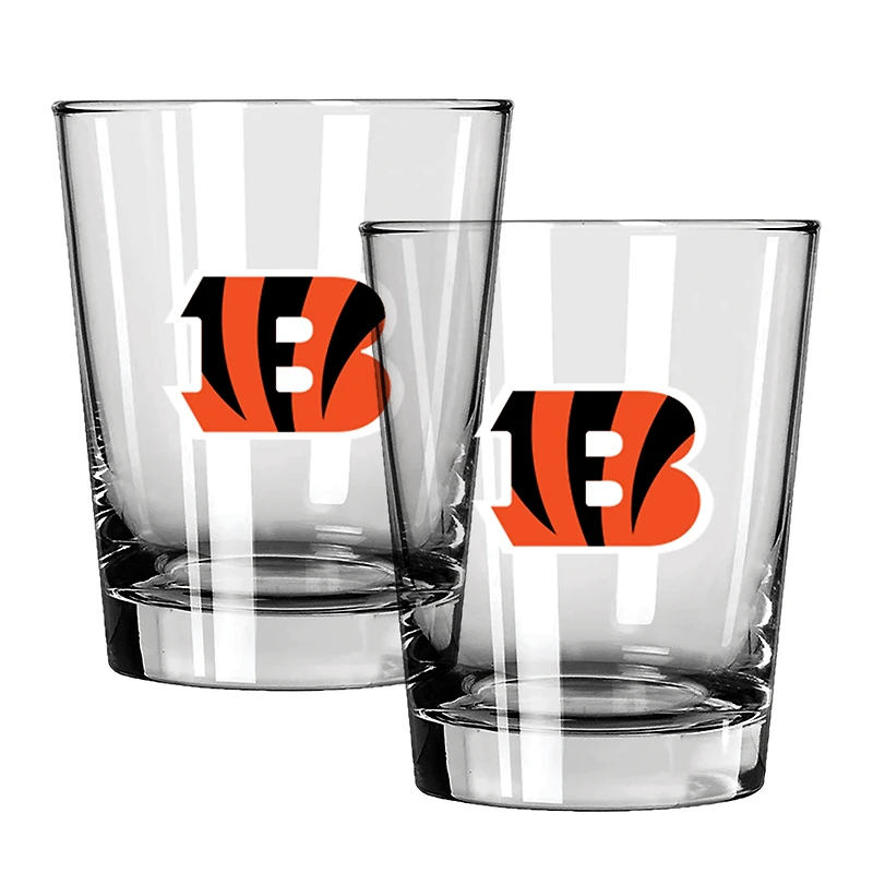 The Memory Company Cincinnati Bengals 15oz. Two-Pack Rocks Glass Gift Set