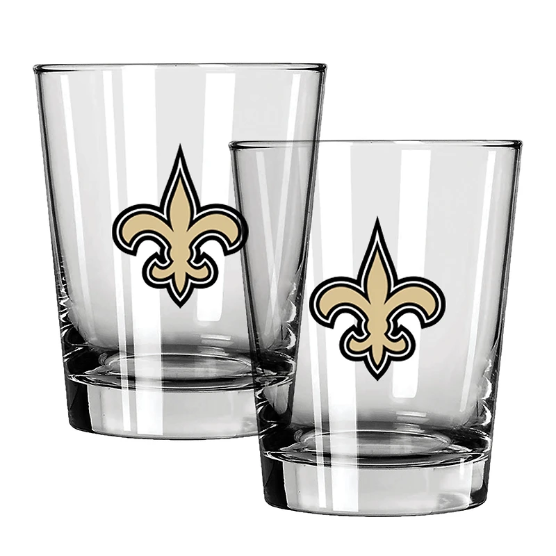The Memory Company New Orleans Saints 15oz. Two-Pack Rocks Glass Gift Set