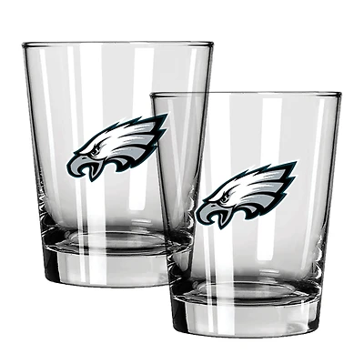 The Memory Company Philadelphia Eagles 15oz. Two-Pack Rocks Glass Gift Set
