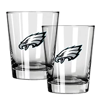 The Memory Company Philadelphia Eagles 15oz. Two-Pack Rocks Glass Gift Set