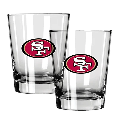 The Memory Company San Francisco 49ers 15oz. Two-Pack Rocks Glass Gift Set