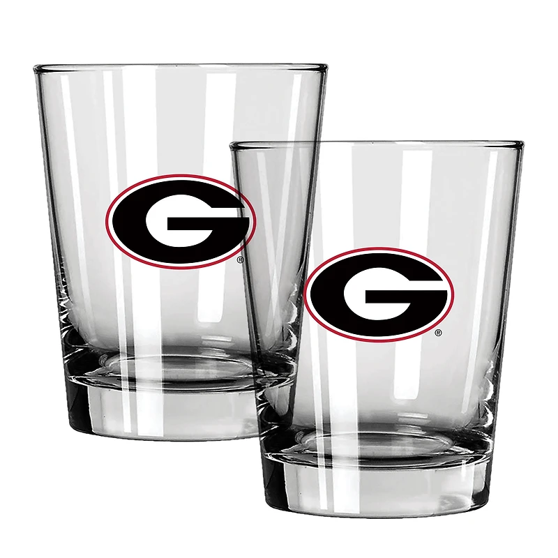 The Memory Company Georgia Bulldogs 15oz. Two-Pack Rocks Glass Gift Set