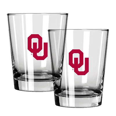 The Memory Company Oklahoma Sooners 15oz. Two-Pack Rocks Glass Gift Set