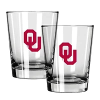 The Memory Company Oklahoma Sooners 15oz. Two-Pack Rocks Glass Gift Set