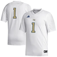 Men's adidas #1 White Georgia Tech Yellow Jackets Replica Football Jersey