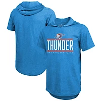 Men's Majestic Threads  Blue Oklahoma City Thunder Tri-Blend Hoodie T-Shirt