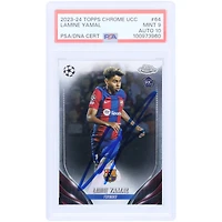 Lamine Yamal Barcelona Autographed 2023-24 Topps Chrome UCC #64 PSA Authenticated 9/10 Rookie Card