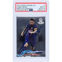 Lionel Messi Barcelona Autographed Topps Chrome UCL #1 PSA Authenticated /10 Card
