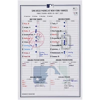 New York Yankees Game-Used Lineup Card vs. San Diego Padres on May 7, 2025