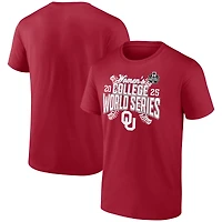 Men's Crimson Oklahoma Sooners 2025 NCAA Softball Women's College World Series Cut Off T-Shirt