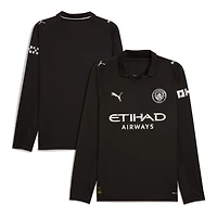 Men's Puma Black Manchester City 2025/26 Away Replica Long Sleeve Jersey