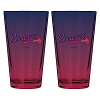 The Memory Company Atlanta Braves Two-Pack 16oz. Ombre Pint Glass Set