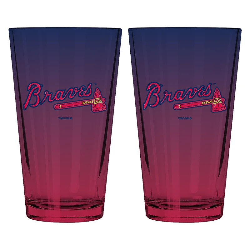 The Memory Company Atlanta Braves Two-Pack 16oz. Ombre Pint Glass Set