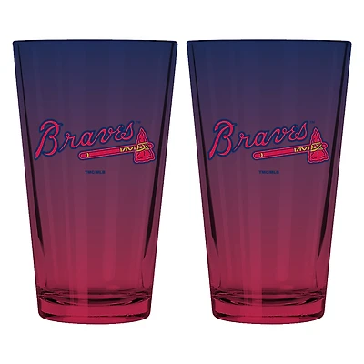 The Memory Company Atlanta Braves Two-Pack 16oz. Ombre Pint Glass Set