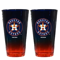 The Memory Company Houston Astros Two-Pack 16oz. Ombre Pint Glass Set