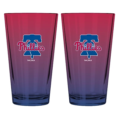 The Memory Company Philadelphia Phillies Two-Pack 16oz. Ombre Pint Glass Set